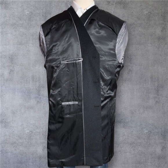 JOSEPH ABBOUD Men's 56R Wool Blend Overcoat Charcoal Gray Coat - Picture 10 of 14